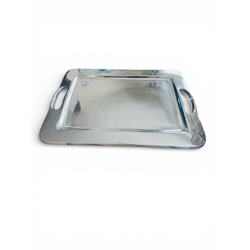 Pottery Barn Stainless Steel Rectangular Serving Tray 14” x 10” | Modern Bar